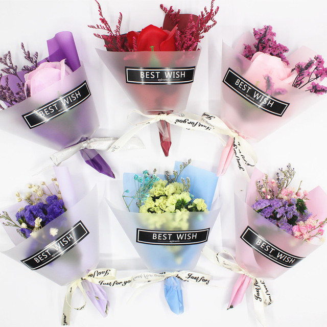 10Pcs Mini Dried Flowers Bouquet Artificial Rose Soap Flowers